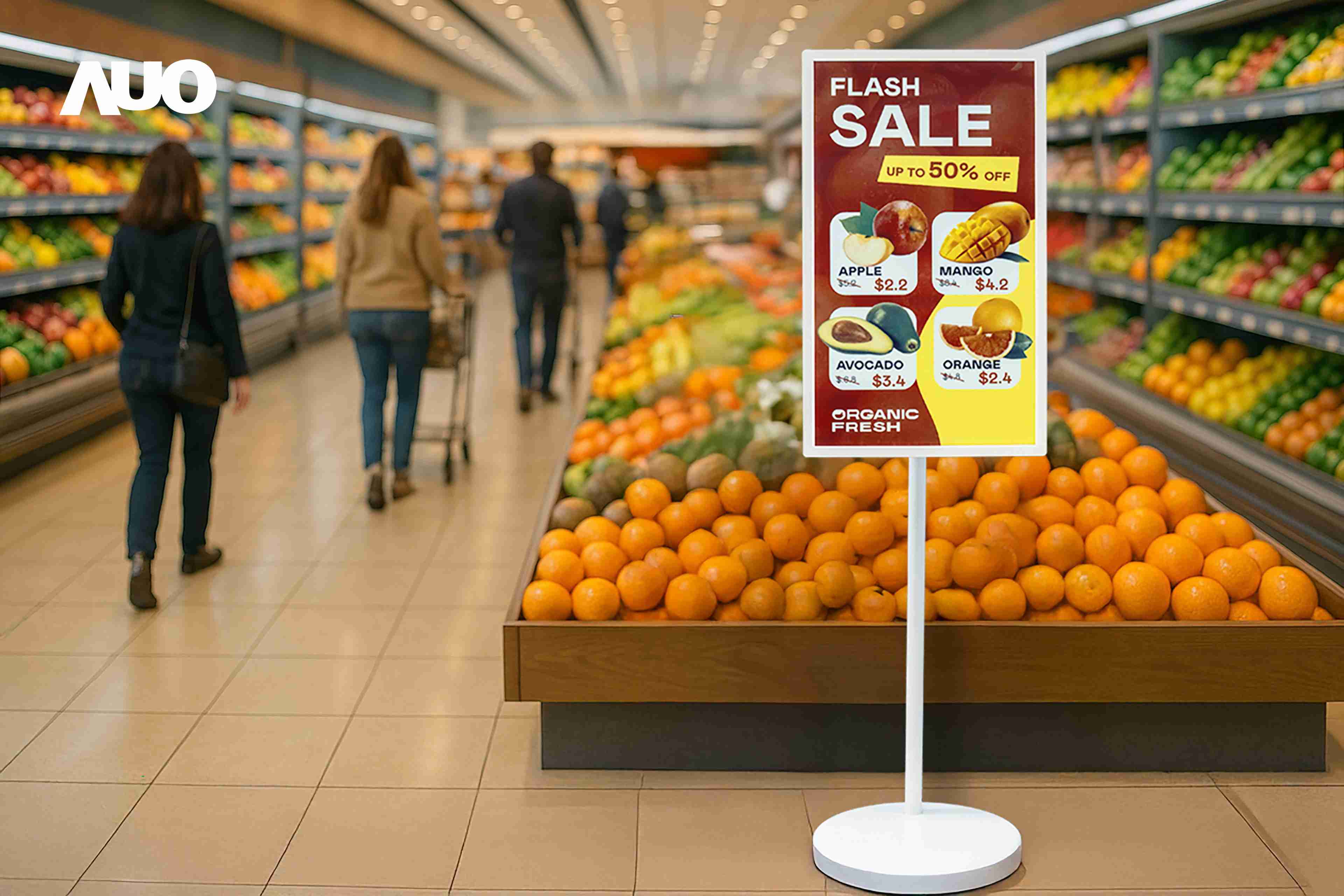 达擎首亮相低功耗、、全彩的〝aecoPost电子纸解决方案〞，，，仅在更新画面时需要微量的电力驱动，，，无需布建电线的便捷设计，，，，使其可灵活应用、、随意置放，，并可透过云端或行动装置app，，，，轻松管理及排程广告内容，，，，晋升店头营销利器。。